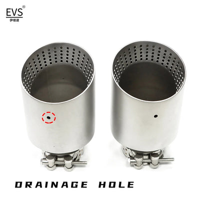 1 Pcs Matte Stainless Steel Car Muffler Tip Exhaust Tip System Pipe 57mm 60mm Inlet Nozzle Universal For GTI Golf 7 MK7