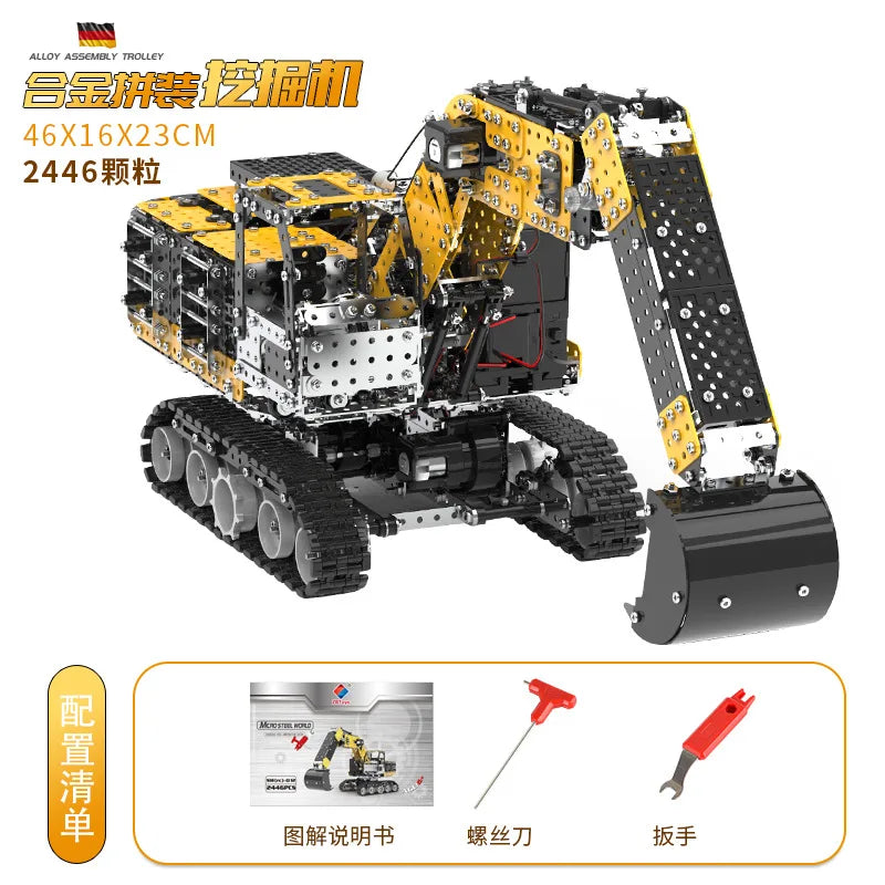 3D Metal Building Block Fighter Aircraft Model Assembly Jigsaw Toy Alloy RC Engineering Vehicle Gift Adult Assembly