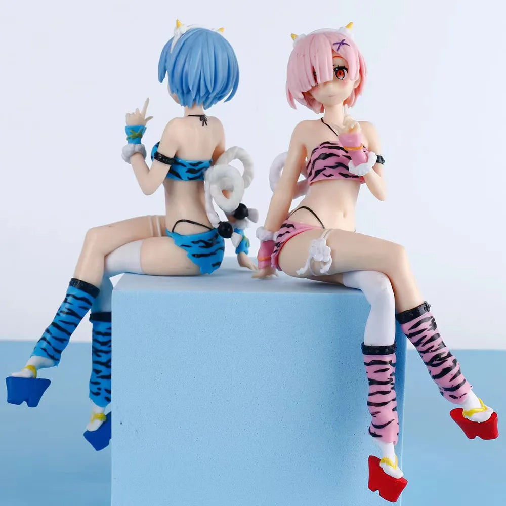 New Anime Figure Pajamas Leopard Bikini Sitting Posture Girl PVC Action Collection Model