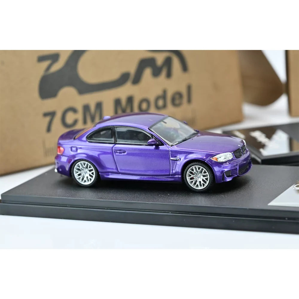 7CM Model 1/64 1M Coupe E82 Model Car Vintage Cars Diecast Vehicle Collection Model With Display Case Gifts for Adults