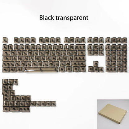 Crystal Transparent Cherry Profile Keycaps For Mechanical Gaming Keyboard ISO Enter PC Key Caps Side Carving Backlit RGB Keycap