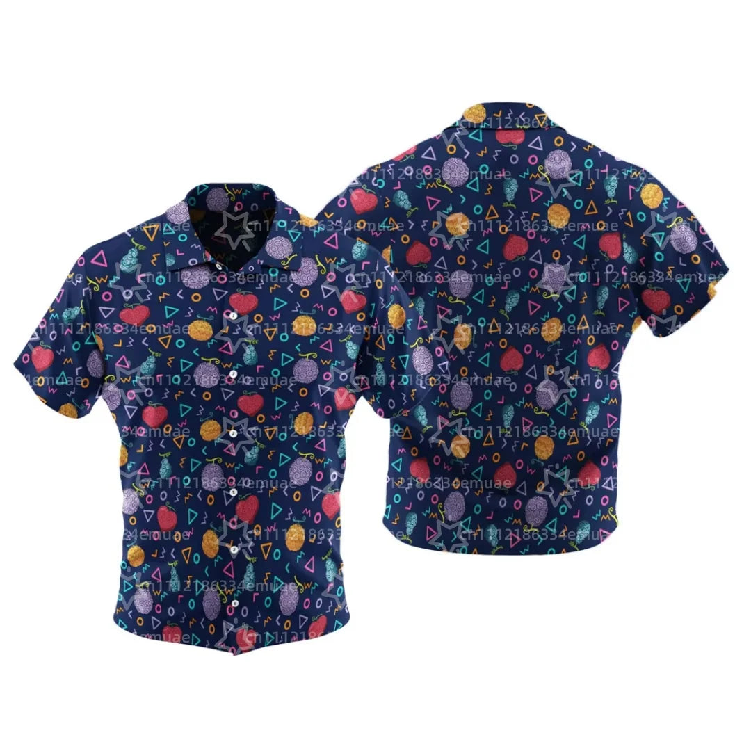 2026 Doflamingo Pattern One Piece Button Up Hawaiian Shirt Sports Dry Quickly Men's Shirt Children's Clothing Tee Top Y2k Woman