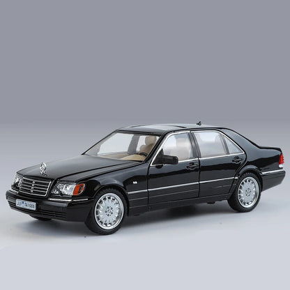 1:24 W140 S320 SEL Street Edition Alloy Classic Car Model Diecasts Metal Retro Old Vehicles Car Model Sound Light Kids Toys Gift