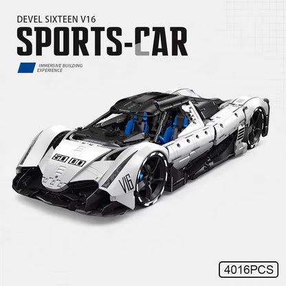 IN STOCK T5052 DIY Toys Christmas Gift Set MOC Technical Sports Car Devel Sixteen V16 Building Blocks Bricks Model