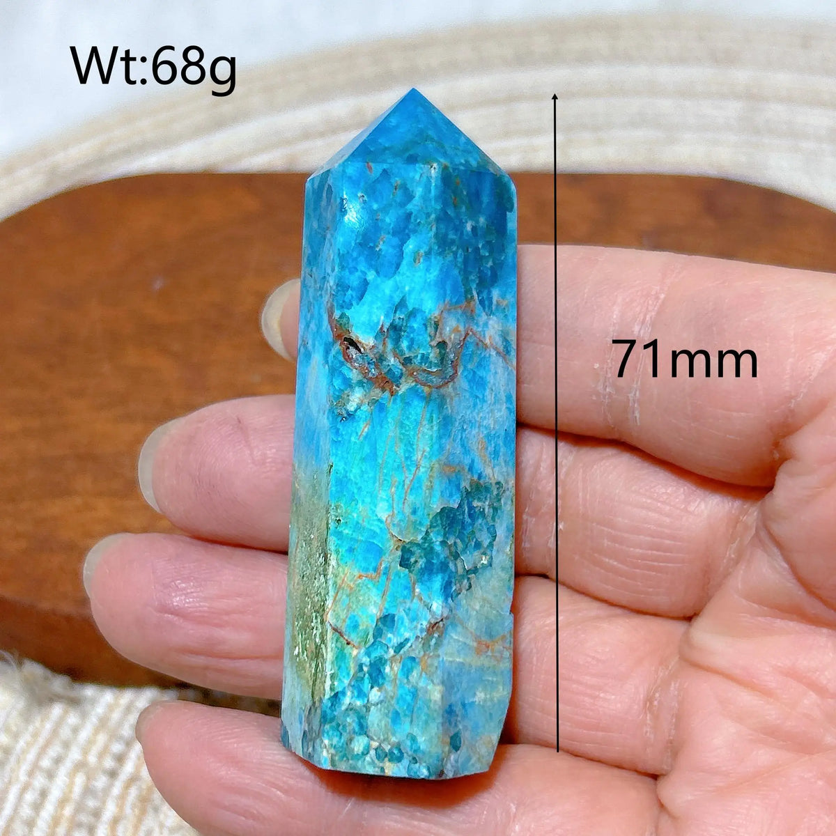 Natural Crystal Blue Flashy Apatite Tower Healing Gemstones High Quality Mineral Reiki Ornament Home Decorations Gift