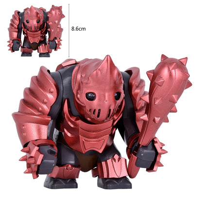 Orc Warrior Block Figures Set, Giant Troll Monster + 20Pcs Armored Soldier Models, Fantasy Army Building Bricks, Detailed Armor