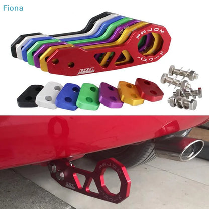 ✔JDM Style Universal Car Rear Tow Hook, CNC Machined Aluminum Alloy Tow Hook with Mounting Brackets & Bolts