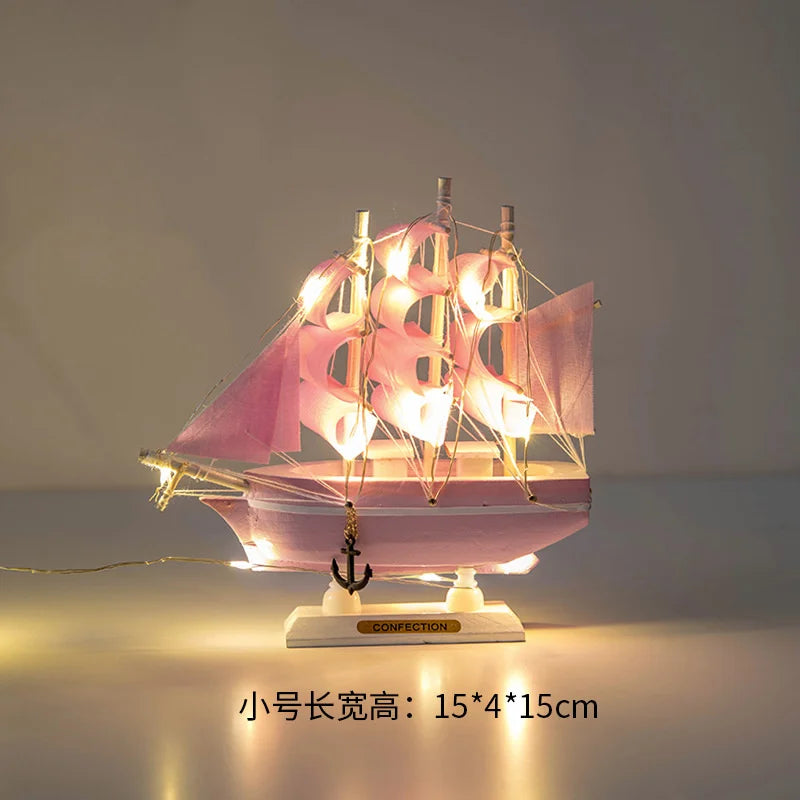 Wooden Sailboat Model Handcrafted Coastal Nautical Decor Table Centerpiece For Living Room Office Desk Gift For Adults And Teens