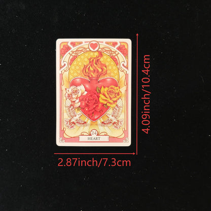 Romantic Lenormand Oracle Cards 37 Pcs Deck 10.2x7.2cm English Vision Art Nouveau Floral Motifs for Party Board Playing Games