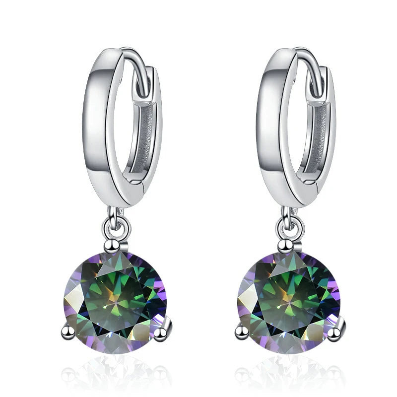 1ct/ 2ct/4ct Moissanite Diamond Earrings S925 Sliver Orginal Drop Earring Wedding Bride Jewelry with Certificate for Women