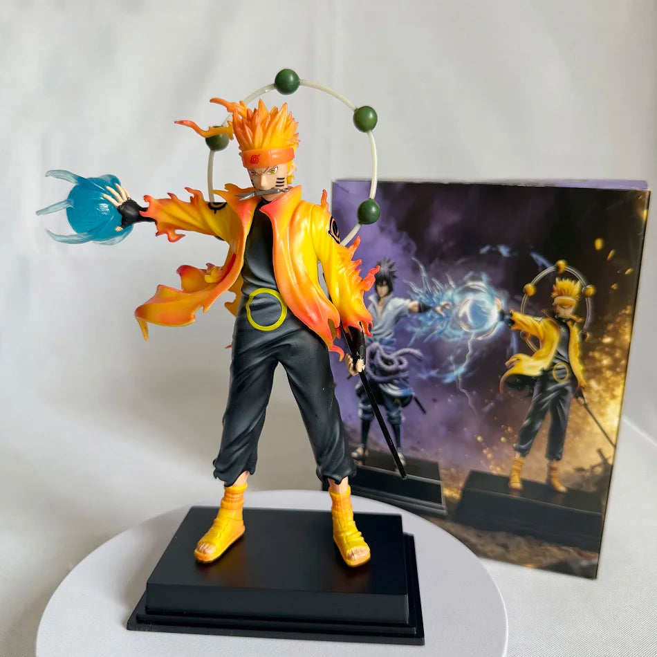 22cm Naruto Shippuden Anime Figure AK Uzumaki Naruto Uchiha Sasuke Action Model Pvc Statue Desktop Ornament Collection Toys Gift