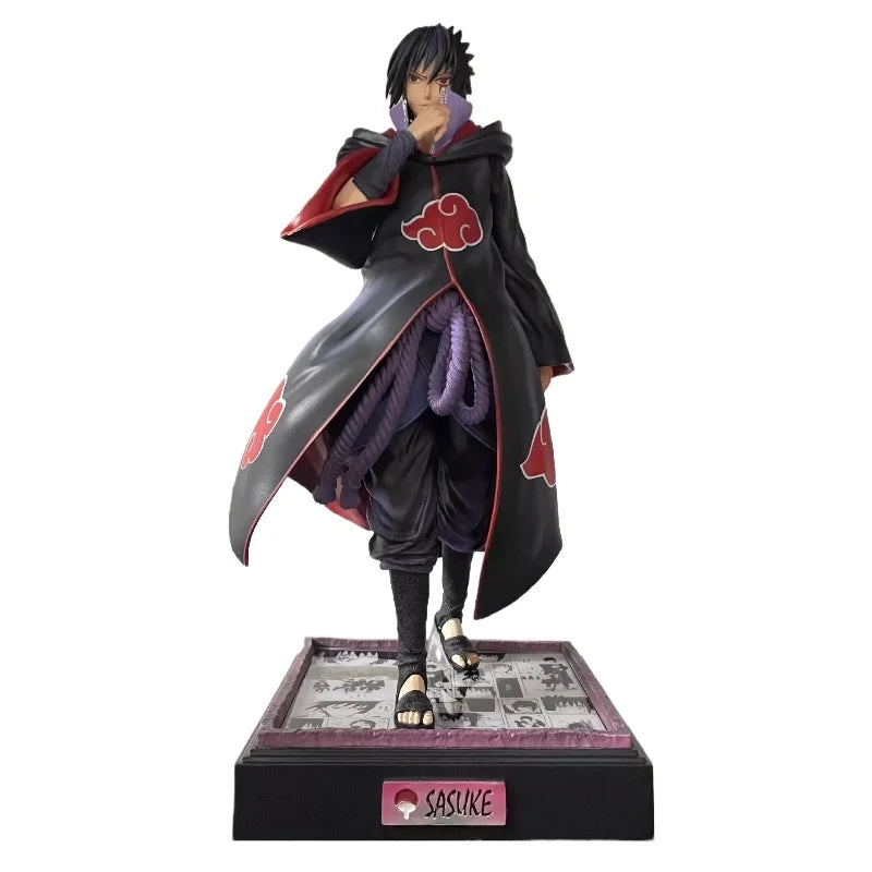5 Styles Anime Naruto Figure Uchiha Sasuke Light Up Figure Scene Base Ninja Model Toy Collect Statue Desktop Ornament Boy Gift