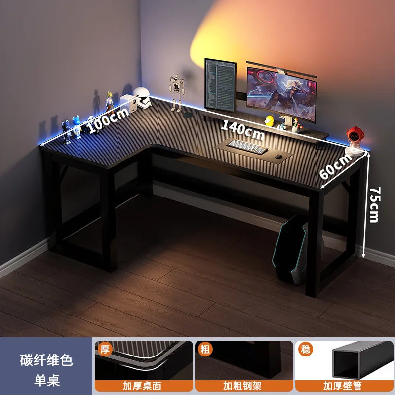 Modern Corner Computer Desk L-shaped Desktop Home E-sports Table Game Desk Bookshelf Bedroom Study Table Office Desk Chair