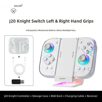 Retro Console Left And Right Aolion J20 Joy-Con Wireless Bluetooth Gamepad for Switch 2/1 PC iOS with Sensory Back Key
