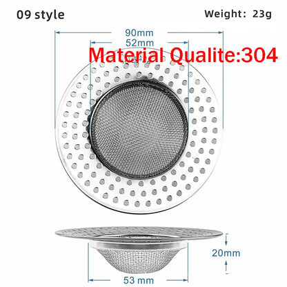 Kitchen Sink Filter Stainless Steel Mesh Sink Strainer Filter Sewer Mesh Strainers Bathroom Sink Strainer Drain Hole Filter Trap