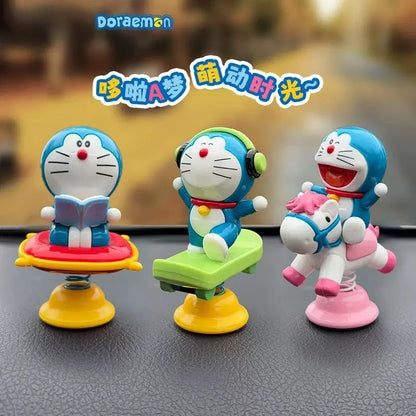 Cartoon cute Doraemon adorable moving time shake car home decor desktop decoration kawaii trendy toy hand-made figure toy gift