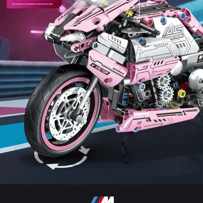 M1000RR Motorcycle Is Compatible with Lego Building Block Machinery Group, and It Is Difficult To Assemble Toy Locomotive Model.