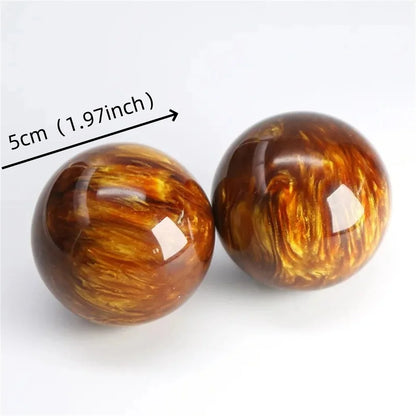 50MM Natural Resin Synthesis Golden Black Coral Sea Willow Beeswax Cure The Handball Ball collectible Gift