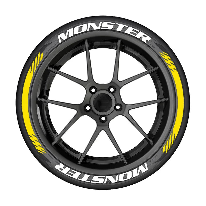 8pcs/lot MONSTER Car Tire Decals 3D PVC Joined Stickers Tire Decor Stickers Car Tuning Tire Decoration Decals Tyre Label Sticker