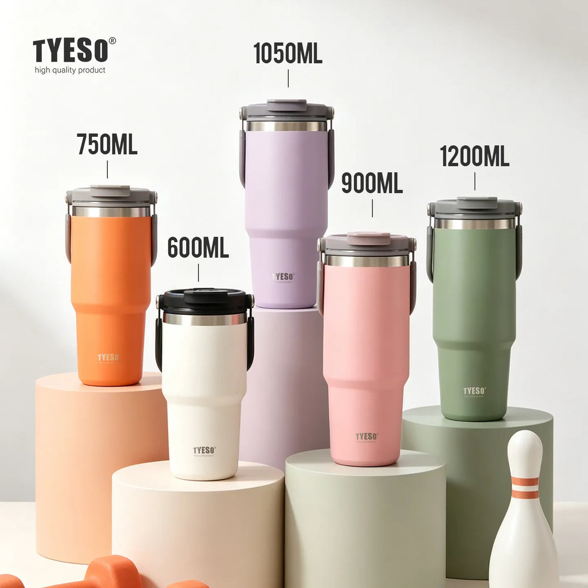 TYESO Coffee Cup Thermos Bottle Stainless Steel Vacuum Thermal Insulated Mug Cold And Hot Travel Mug Vacuum Flask Water Bottle