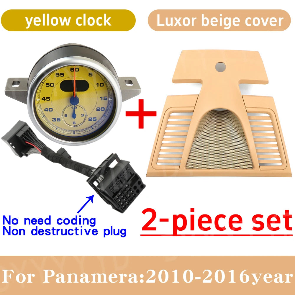 Car Stopwatch Chrono For Porsche Panamera 970 2010-2016 Stop Watch Clock Interior Dashboard Cover Compass Electronic Meter Clock