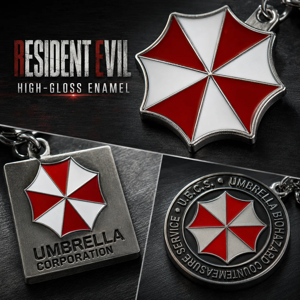 Resident Evil Metal Keychain Necklace Series STARS Badge Pendant 2026 Umbrella Corporation Cosplay Accessory Gift Collectible