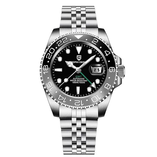 PAGANI DESIGN New GMT Men Watch Top Brand 40mm Mechanical Watch Sapphire Glass 100M Waterproof Automatic Wristwatch Reloj Hombre