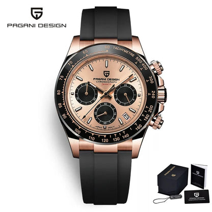 PAGANI DESIGN 40MM V2 Sky Blue Dial Classics Men Quartz Watches Sapphire Retro Chronograph Stainless Steel Waterproof Watch Men