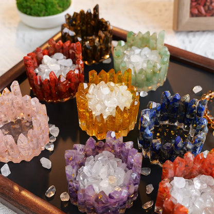 1PC Natural Crystal Energy Generator degaussing Bowl Reiki Healing Chakra Resin Meditation Point Room Decor For Mother Day Gift