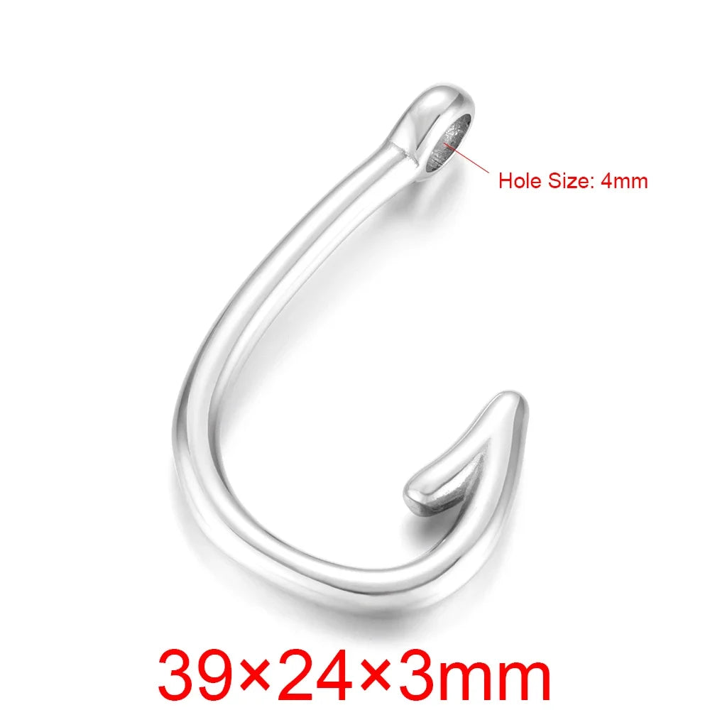 Stainless Steel Hooks Pendant Bracelet Clasp Fishhook Jewelry Making Findings Charms DIY Supplies Accessories Wholesale
