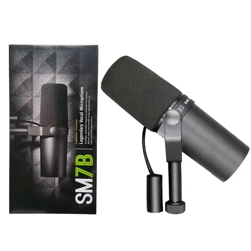 SM7B Style Dynamic Microphone XLR Broadcast Mic for Podcast Streaming Voice Over Studio Recording Home Studio Live Performance