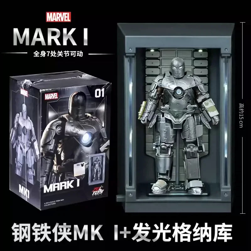 Zd Toys Marvel Iron Man Mark Mk1 Mk7 Series Action Figure Movable Collectible Model Desktop Decoration Gift Toys