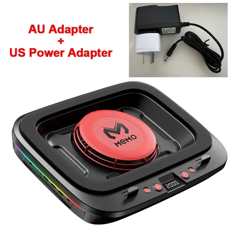 MEMO FL08 7 Angle Adjustable Notebook Powerful Fan Cooling Pad for 14-19'' Game Laptop Cooler Strong Wind Kickstand Base Bracket