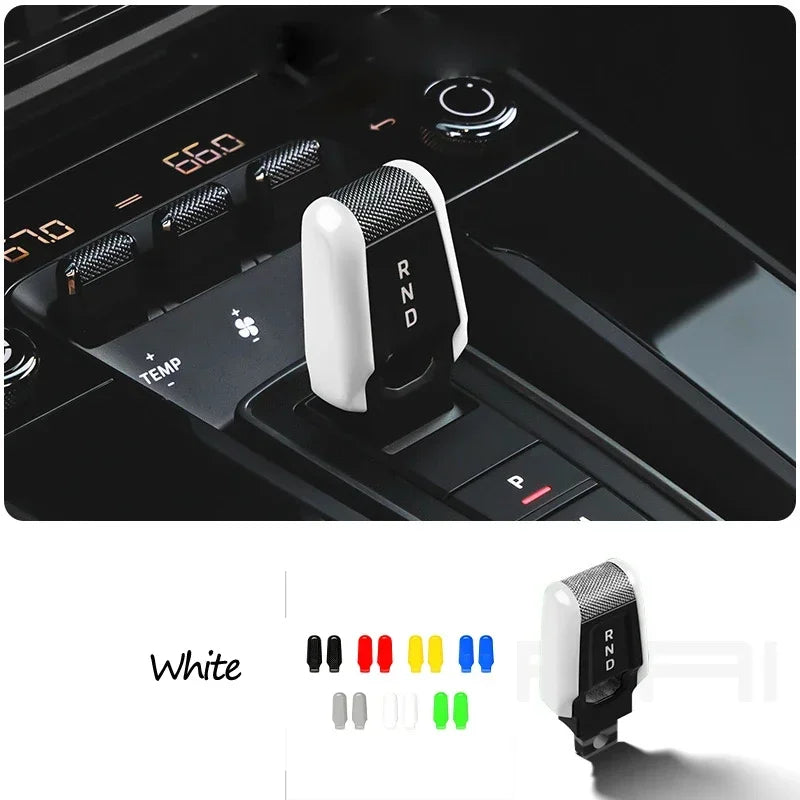 Car Carbon Fiber Gear Carmine Red Shift Lever Knob Trim Cover for Porsche 911 992 2020-2025 Replacement Modified Accessories