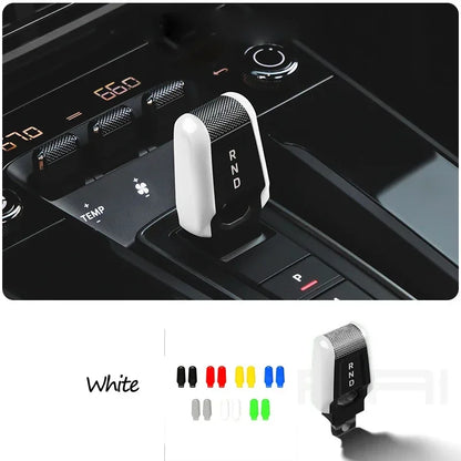 Car Carbon Fiber Gear Carmine Red Shift Lever Knob Trim Cover for Porsche 911 992 2020-2025 Replacement Modified Accessories