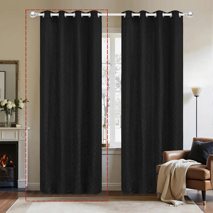 1panel 100% Blackout Winter Curtain, Warm Curtains for Living Room, Bedroom, Children Room, Add Cotton Curtains Grommet Top