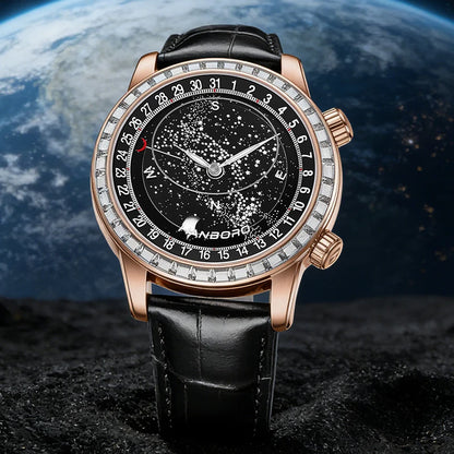 HANBORO Starry Sky Series Men's Fully Automatic Mechanical Watch Fashion Waterproof Night Light Watch