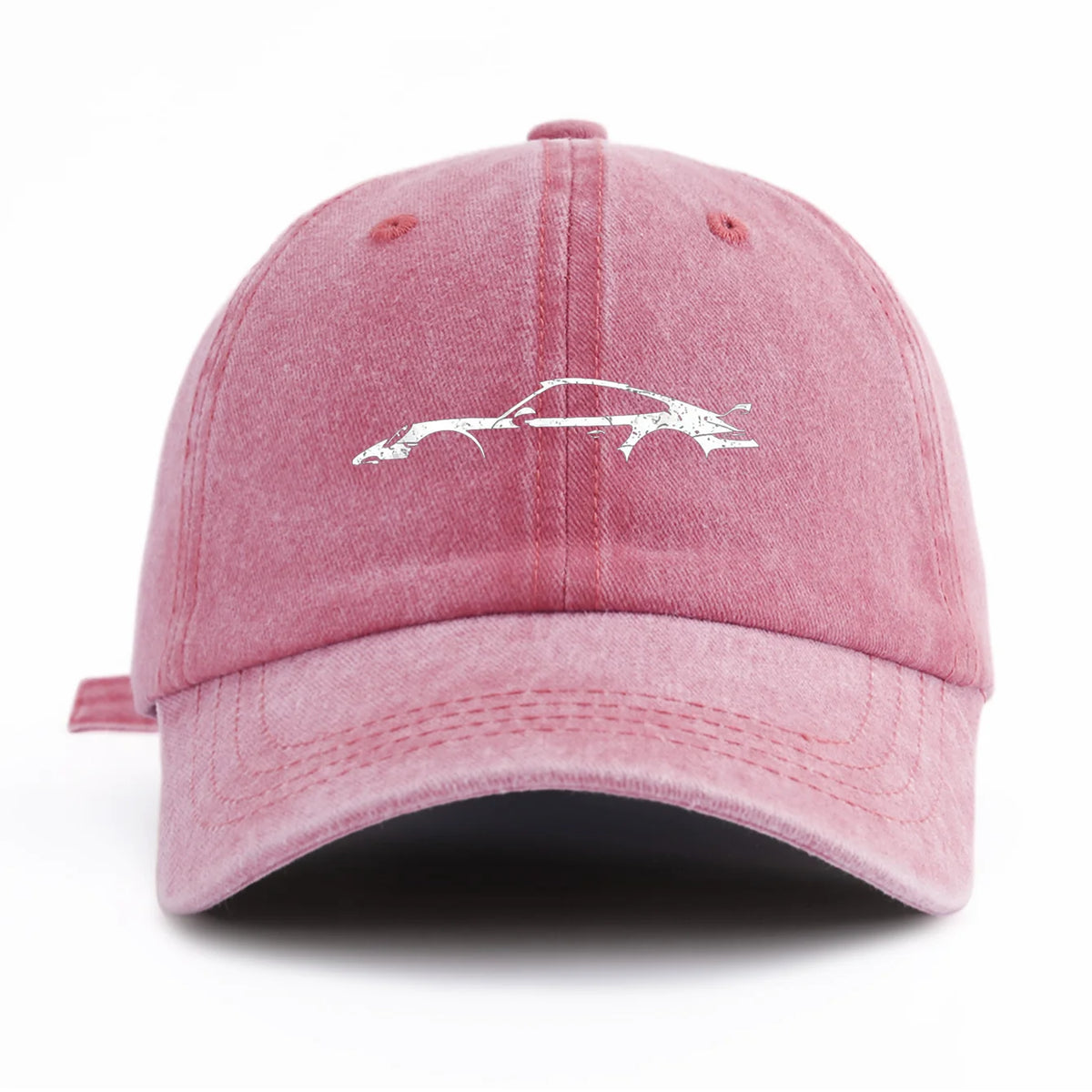 1pc car Print Washed Baseball Cap for Adults,  Minimalist Retro Style Casual Soft Adjustable Dad Hat, Perfect As Gift