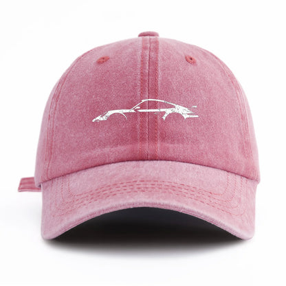 1pc car Print Washed Baseball Cap for Adults,  Minimalist Retro Style Casual Soft Adjustable Dad Hat, Perfect As Gift
