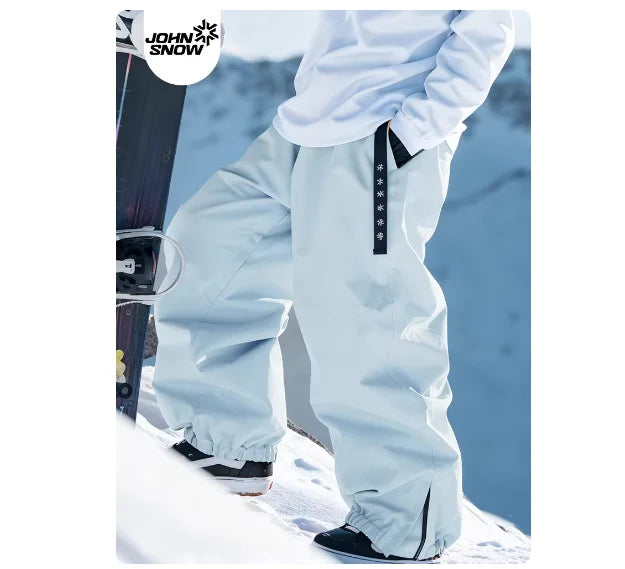 John Snow Winter Women And Men's Waterproof Ski Pants Outdoor High Quality Breathable Loose Snow Trousers Ski Snowboarding Pants