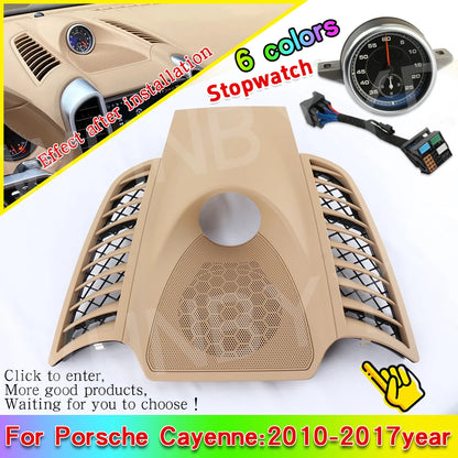 Car Stopwatch for Porsche Cayenne 958 10-17 Clock Chrono Watch Dashboard Cover Modified Car Interior Accessories Stopwatch Clock