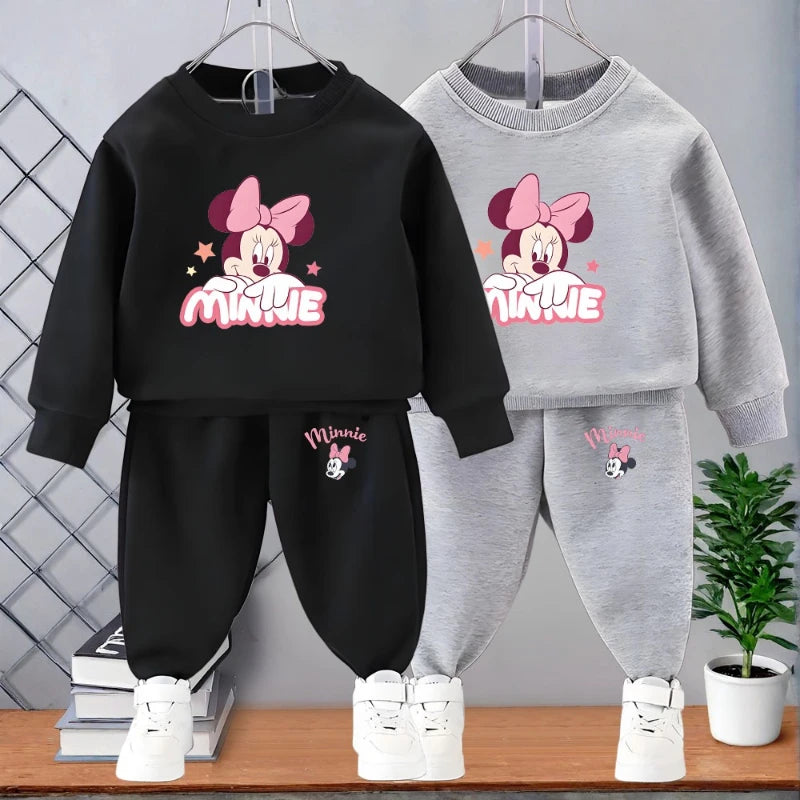 Girl O Neck Long Sleeve Hoodies Sets for 0-8years Spring Fall Children's Pullover and Trousers 2pcs Set Kids Casual Sweatsuit