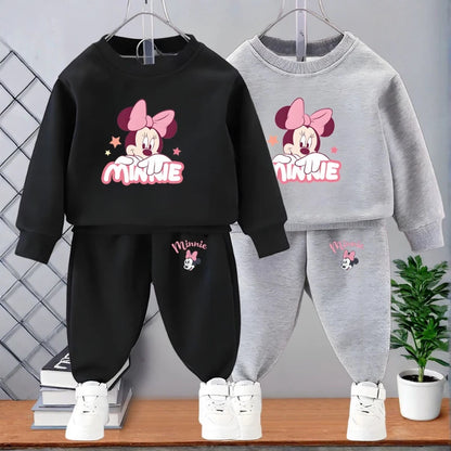 Girl O Neck Long Sleeve Hoodies Sets for 0-8years Spring Fall Children's Pullover and Trousers 2pcs Set Kids Casual Sweatsuit