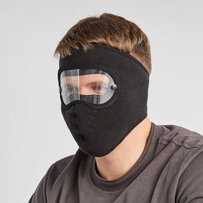 Winter Windproof Anti -dust Full Face Mask Cycling Ski Breathable Masks Eye Shield High Definition Anti Fog Goggles Hood Cover