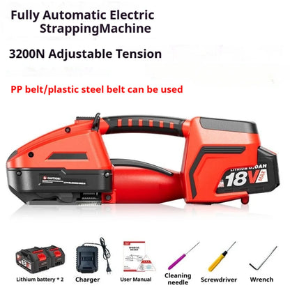 18V Electric Strapping Machine Cordless Automatic Friction Welder Tensioner Packing Tool for PP PET Band Logistics Warehouse