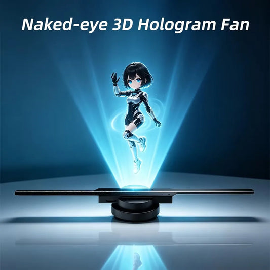 Naked Eye 3D Holographic Projector for Advertising Logo Sign Hologram Fan Spinning LED Display Support WIFI APP Remote Control