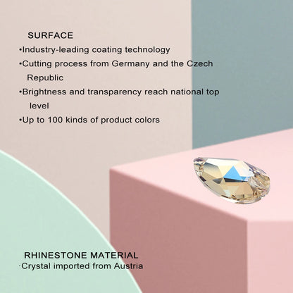 YHB Drop Moonlight Glass Lt Siam Crystal AB Sewing Stones Flatback Sew on Rhinestones For Garment Clothes Bags