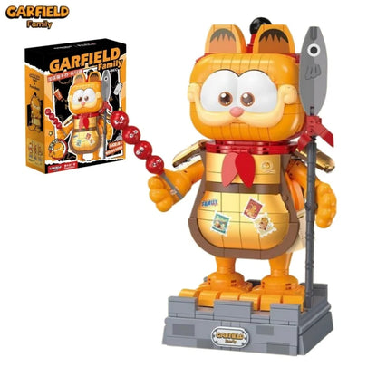 Garfield Building Block Statue of Liberty Children Cartoon Animation Assembly Toy Pharaoh Model Desktop Ornament Collection Gift