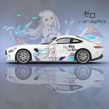 Emilia Re Zero Anime Girl Car Body Stickers Anime Itasha Car Side Decal Sticker Car Body Sticker Car Body Decoration Stickers