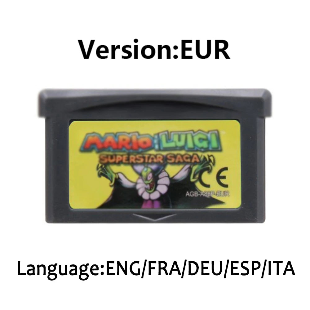 Mario GBA Games cards EUR USA Version GBA Game Cartridge 32 Bit Video Game Console Card Series Super  Wario Land4